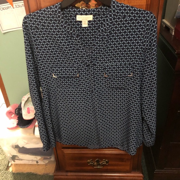 NWOT Appleseed’s Petites Utility Blouse Metal Trimmed Pockets SP Dark Blue - Picture 6 of 6